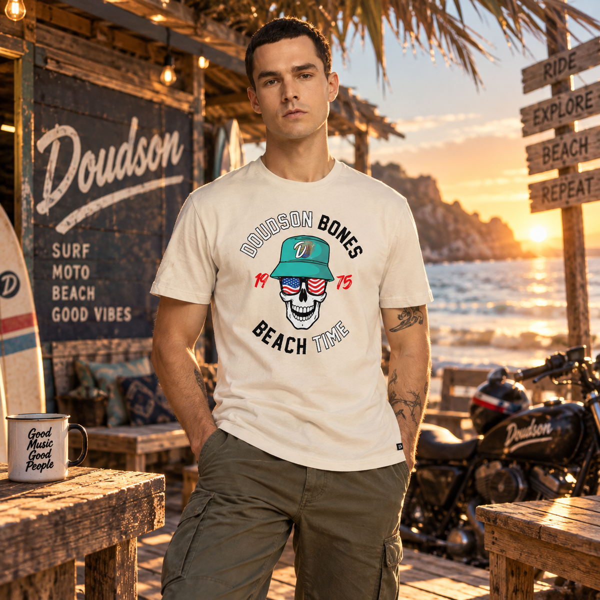 T-shirt contrasté Homme - Sportster 1250S - blanc/noir