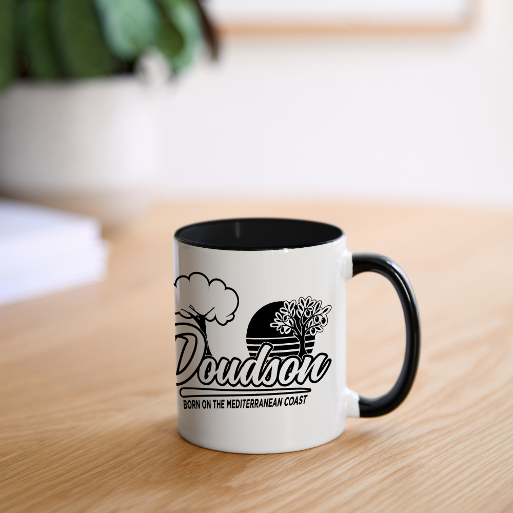 Mug panoramique contrasté et blanc - Gaucher - blanc/noir