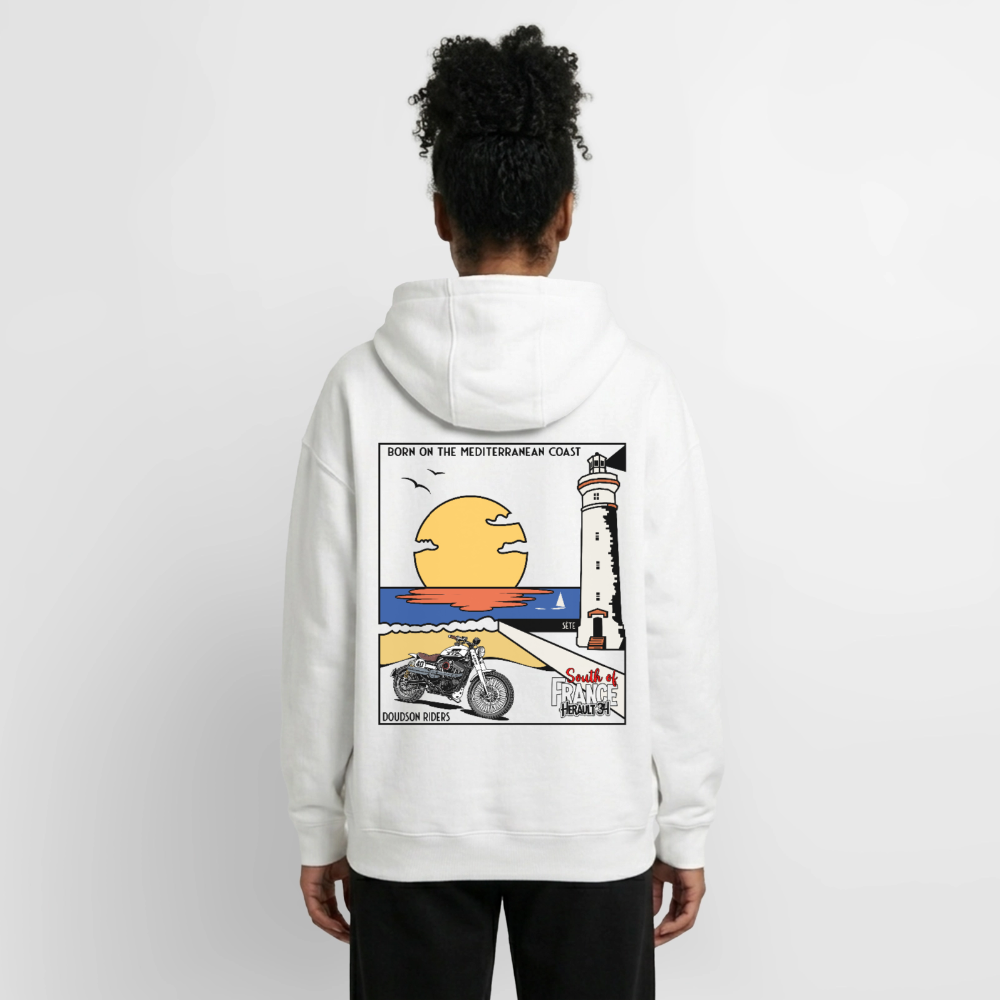 Riders - Sète - à capuche unisexe zippé oversize épais - blanc