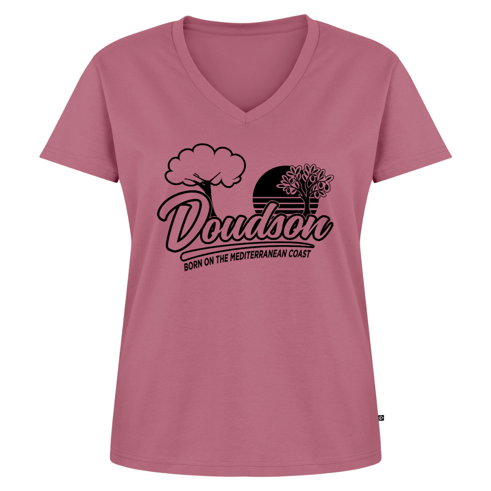 T-shirt moto femme Sport Glide col V – DOUDSON Factory Racing - mauve