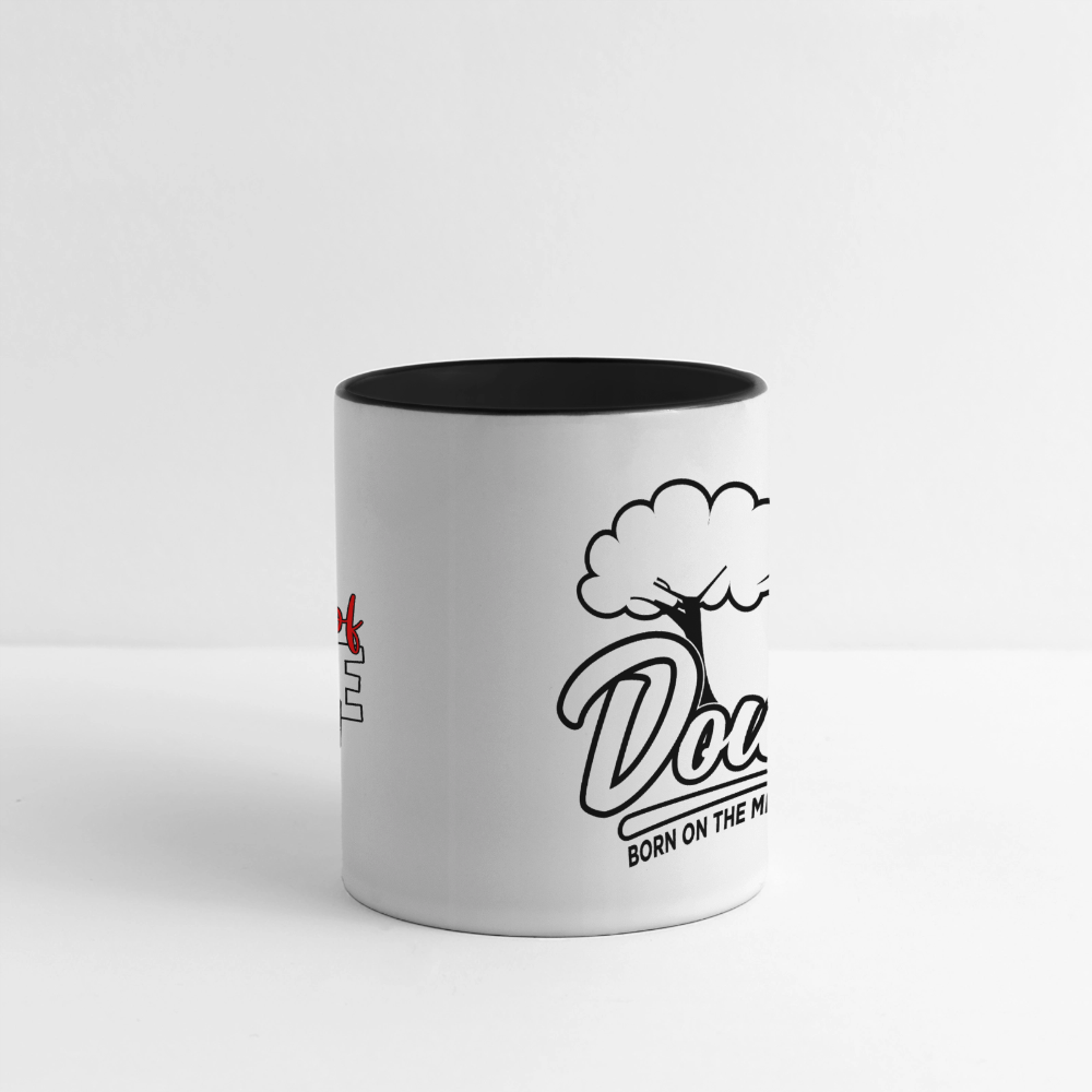 Mug panoramique contrasté et blanc - Gaucher - blanc/noir