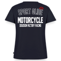 T-shirt moto femme Sport Glide col V – DOUDSON Factory Racing - bleu marine