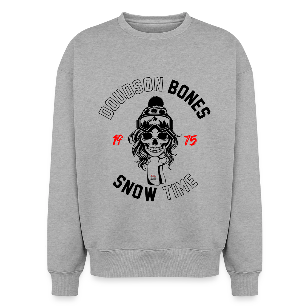 BONES - SNOW - Sweat unisexe oversize épais SPREAD - gris chiné
