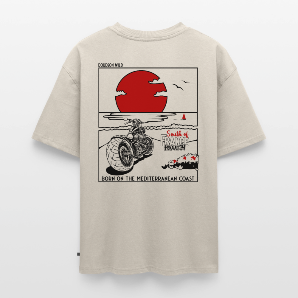 T-shirt Premium bio oversize Unisexe - DOUDSON WILD - Plage - beige