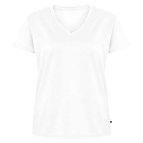 CHRISTINE T-shirt encolure en V Premium bio Femme - blanc