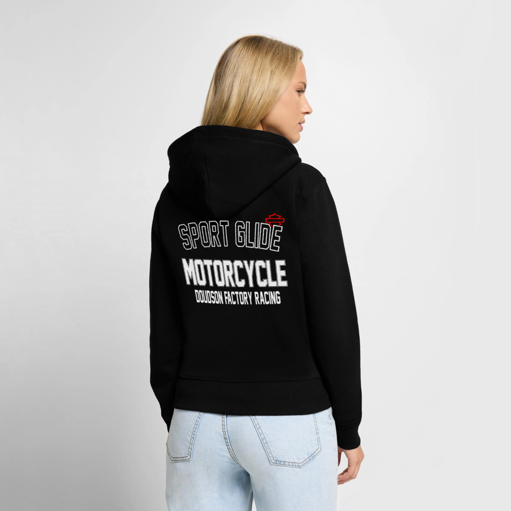 Veste à capuche zippée femme moto Sport Glide – DOUDSON Factory Racing - noir
