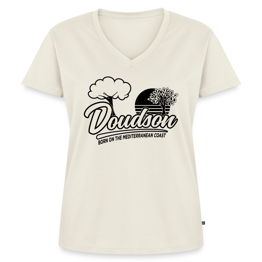 T-shirt moto femme Sport Glide col V – DOUDSON Factory Racing - blanc cassé