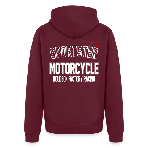 Veste à capuche zippée moto SPORTSTER – DOUDSON Factory Racing - bourgogne