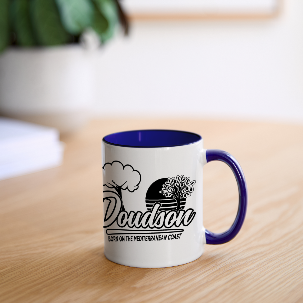 Mug panoramique contrasté et blanc - Gaucher - blanc/bleu cobalt