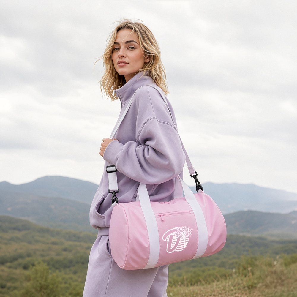 Sac de sport recyclé DOUDSON - rose/blanc