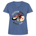 Bones - Beach time - T-shirt encolure en V Premium bio Femme - bleu pigeon