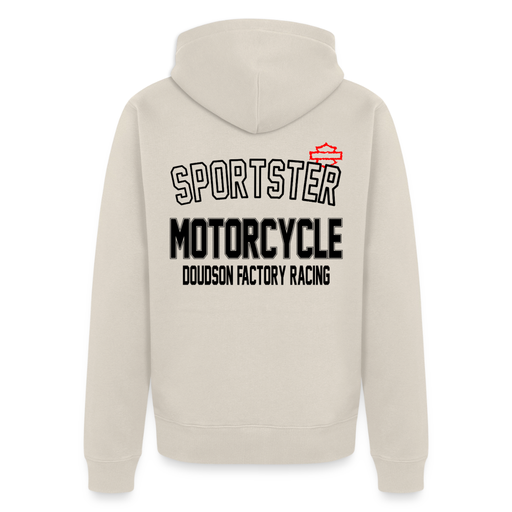 Veste à capuche zippée moto SPORTSTER – DOUDSON Factory Racing - beige