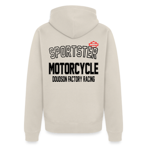 Veste à capuche zippée moto SPORTSTER – DOUDSON Factory Racing - beige