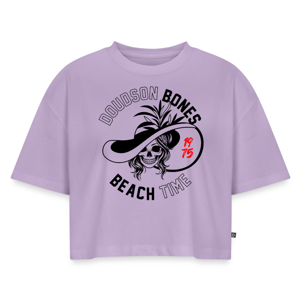 Bones - Beach time - Black - Crop top Premium bio Oversize - lavande