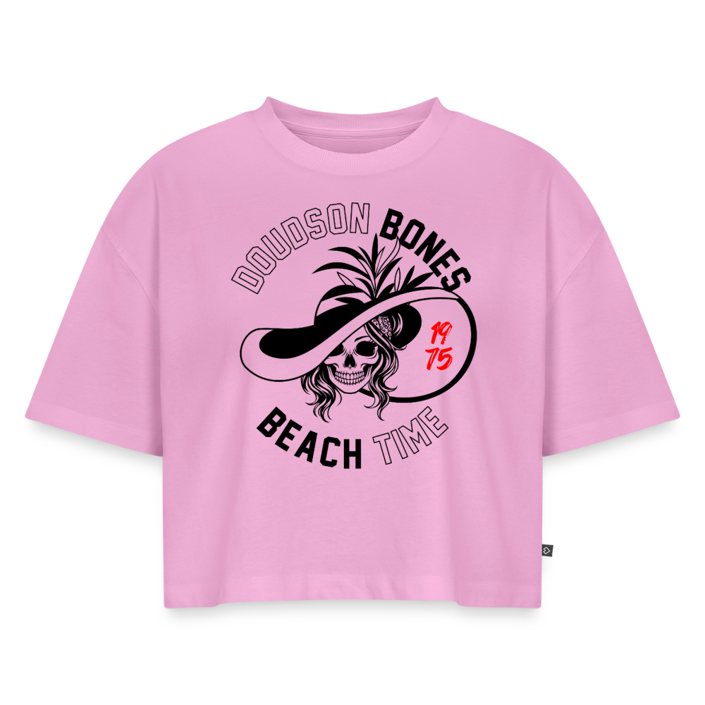 Bones - Beach time - Black - Crop top Premium bio Oversize - rose délavé