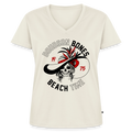 Bones - Beach time - T-shirt encolure en V Premium bio Femme - blanc cassé