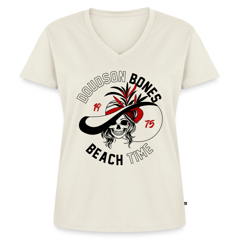 Bones - Beach time - T-shirt encolure en V Premium bio Femme - blanc cassé
