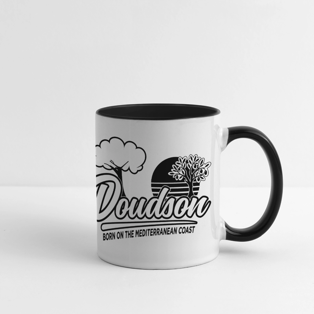 Mug panoramique contrasté et blanc - Gaucher - blanc/noir