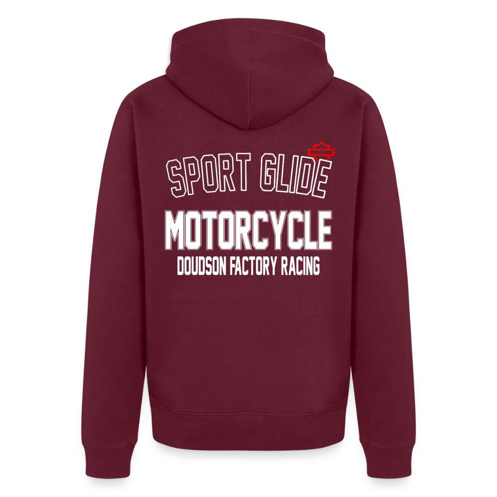 Veste à capuche zippée moto Sport Glide – DOUDSON Factory Racing - bourgogne