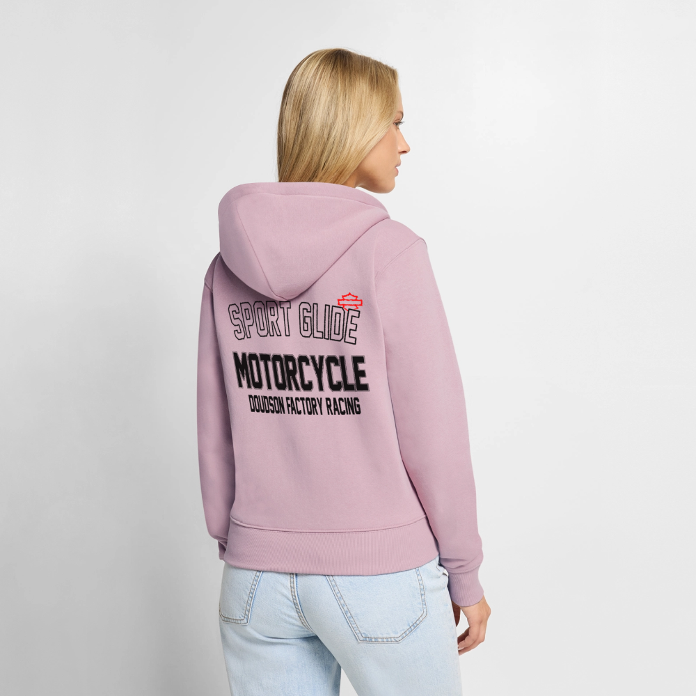 Veste à capuche zippée femme moto Sport Glide – DOUDSON Factory Racing - rose poudré