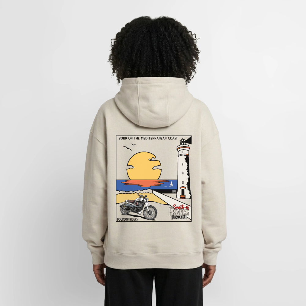 Riders - Sète - à capuche unisexe zippé oversize épais - beige
