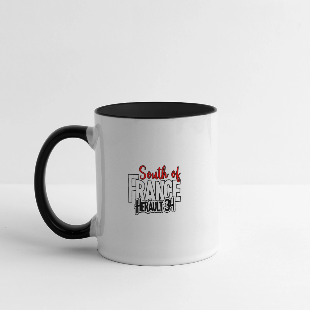 Mug panoramique contrasté et blanc - Gaucher - blanc/noir