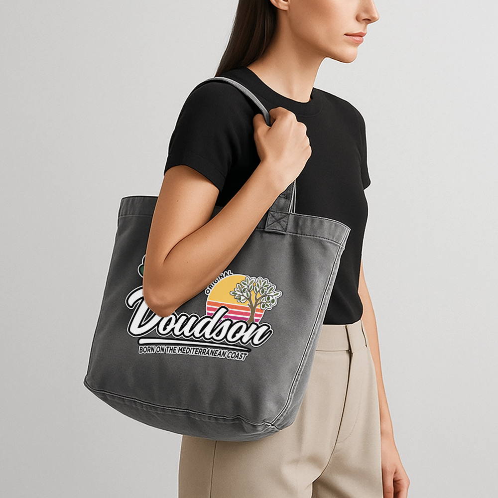Sac cabas vintage délavé - noir vintage