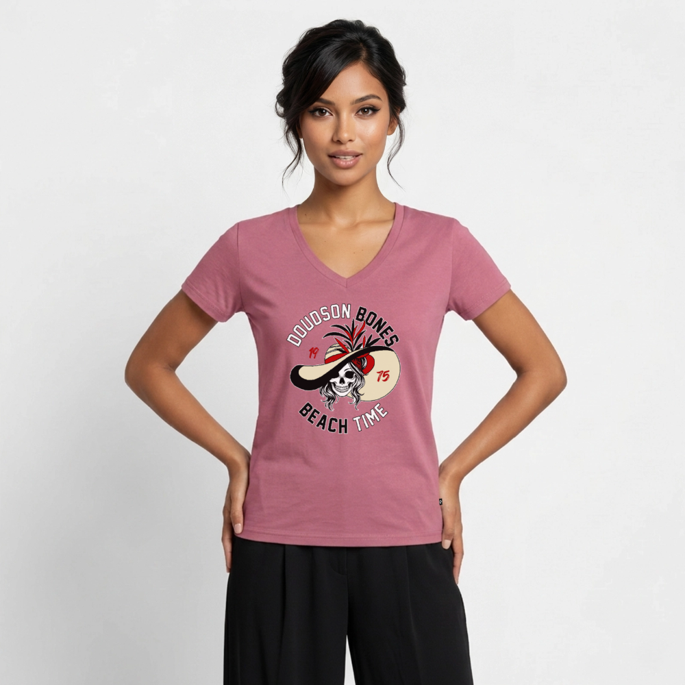 Bones - Beach time - T-shirt encolure en V Premium bio Femme - mauve