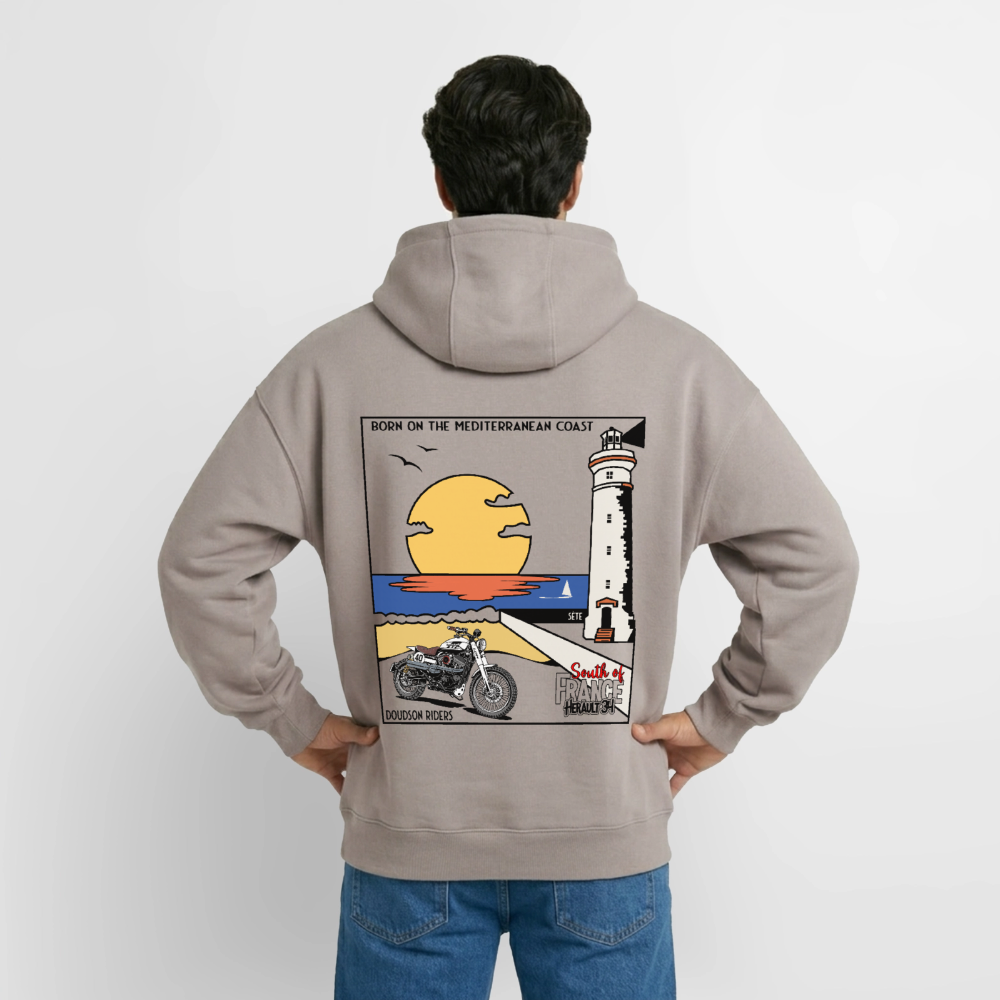 Riders - Sète - à capuche unisexe zippé oversize épais - taupe