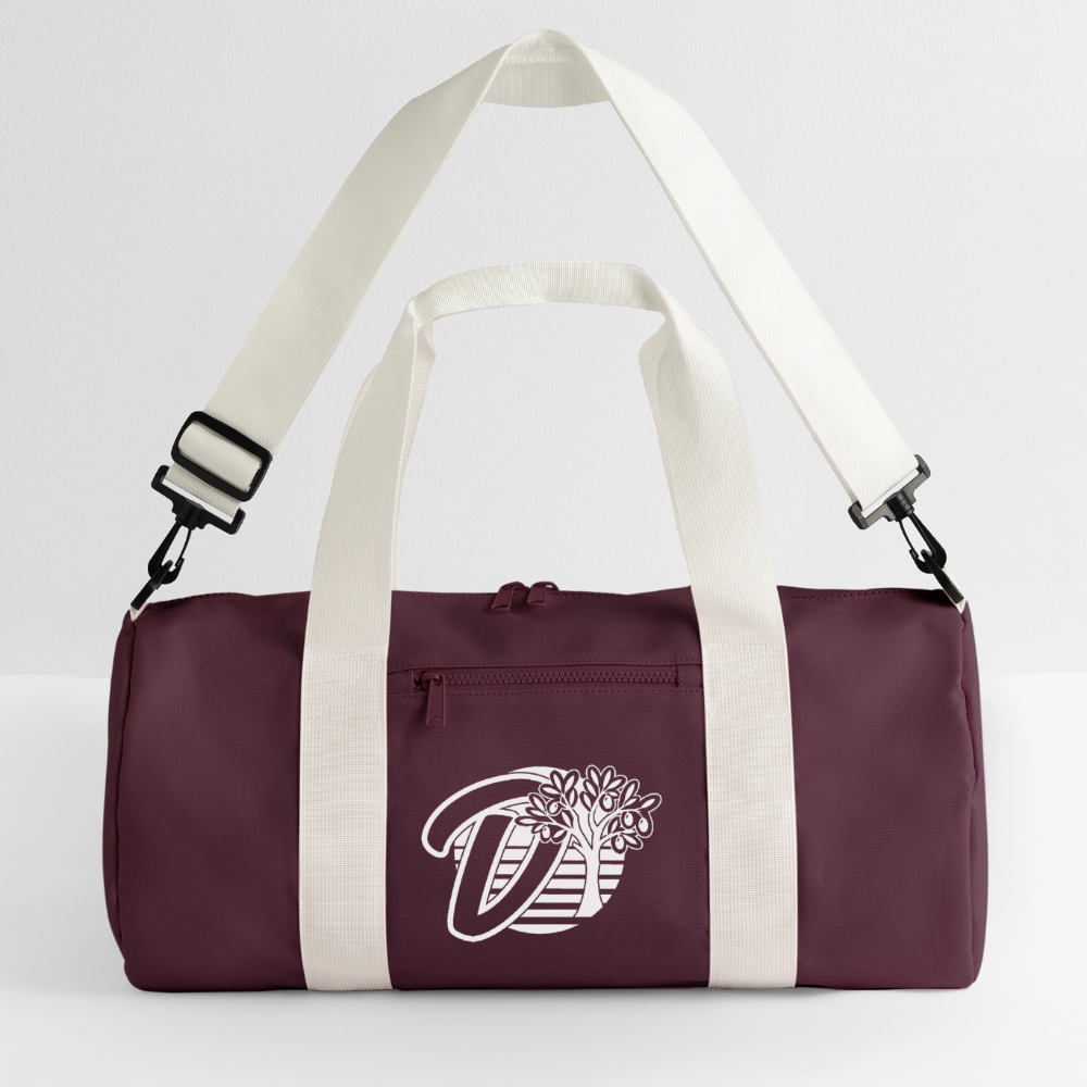 Sac de sport recyclé DOUDSON - bordeaux/blanc cassé