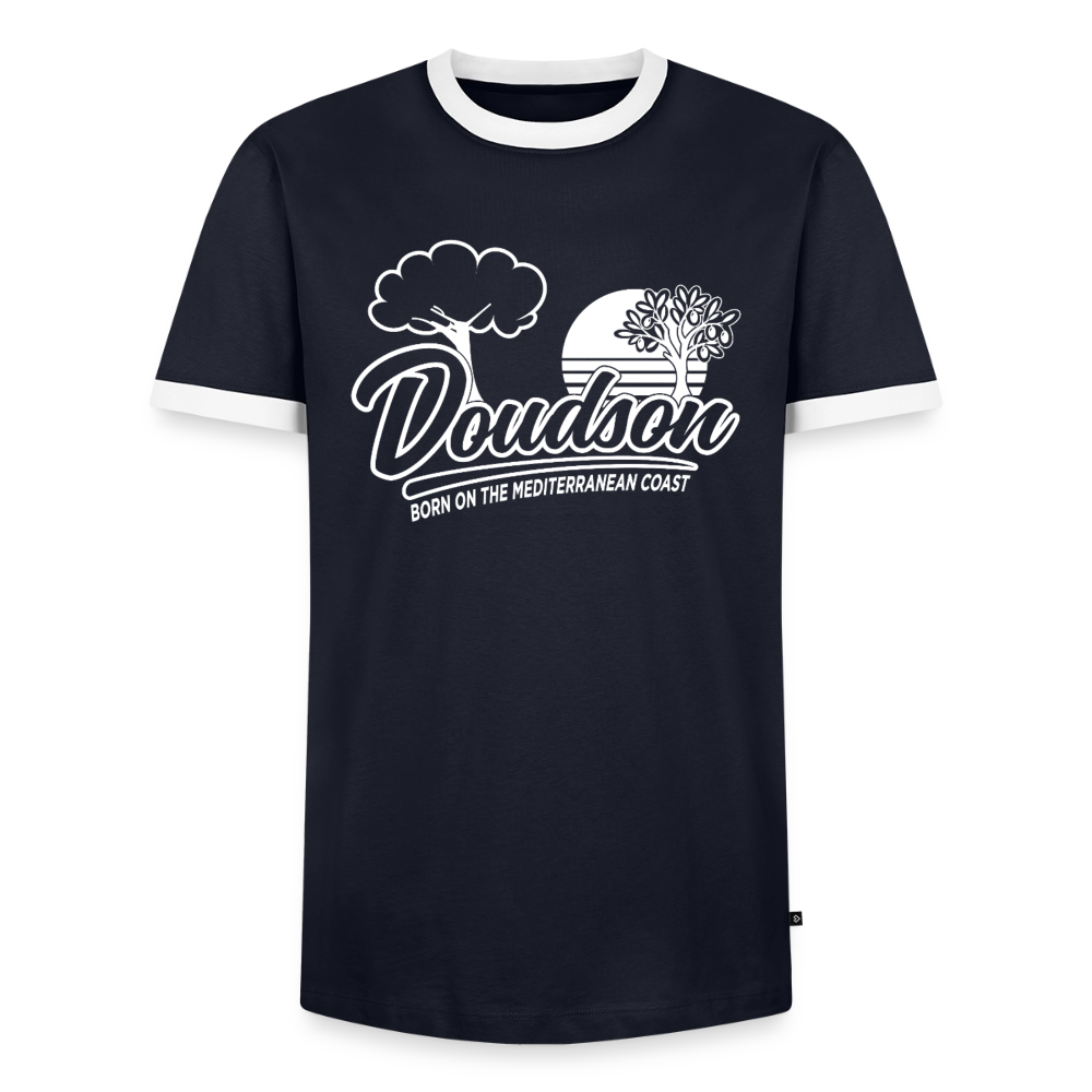 T-shirt moto Sport Glide contrasté – DOUDSON RIDER - marine/blanc 