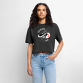 Bones - Beach Time - Black & White - Crop top Premium bio Oversize - anthracite chiné