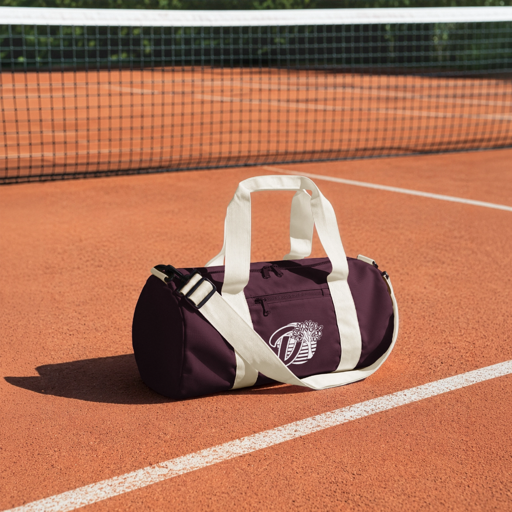 Sac de sport recyclé DOUDSON - bordeaux/blanc cassé