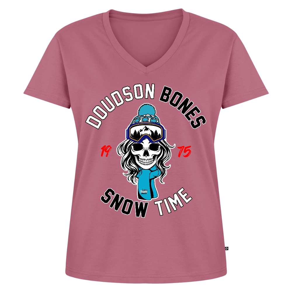 Bones - SNOW couleur - en V Premium bio Femme - mauve