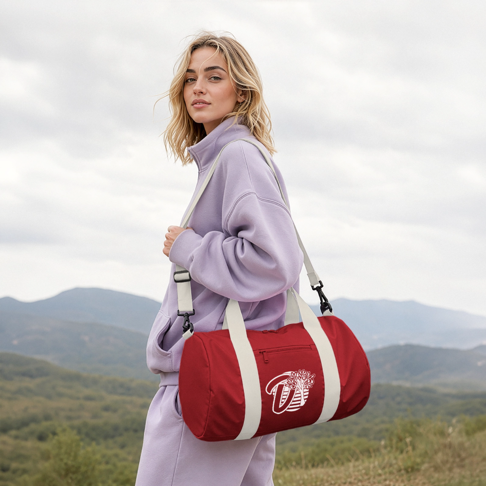 Sac de sport recyclé DOUDSON - rouge classique/blanc cassé