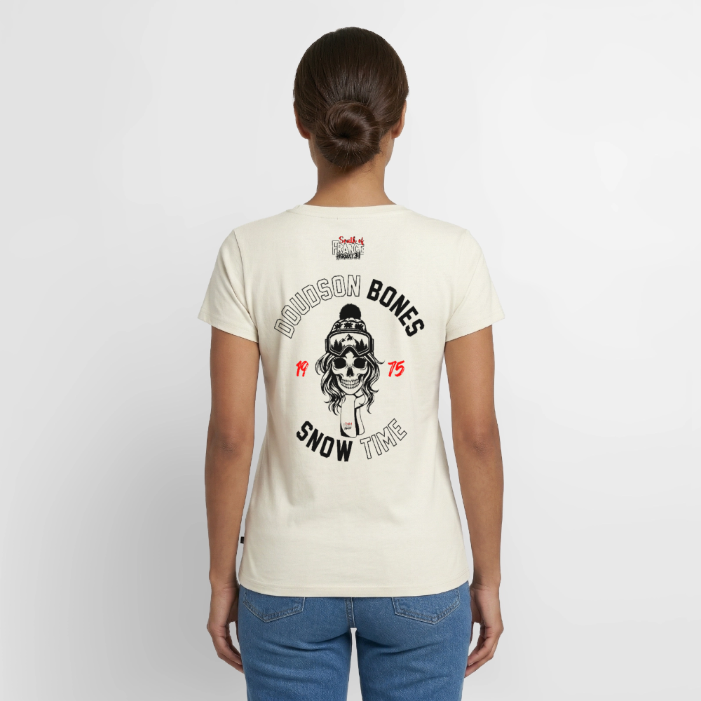 Bones - SNOW - en V Premium bio Femme - blanc cassé