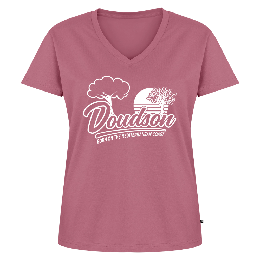 T-shirt moto femme Sport Glide col V – DOUDSON Factory Racing - mauve