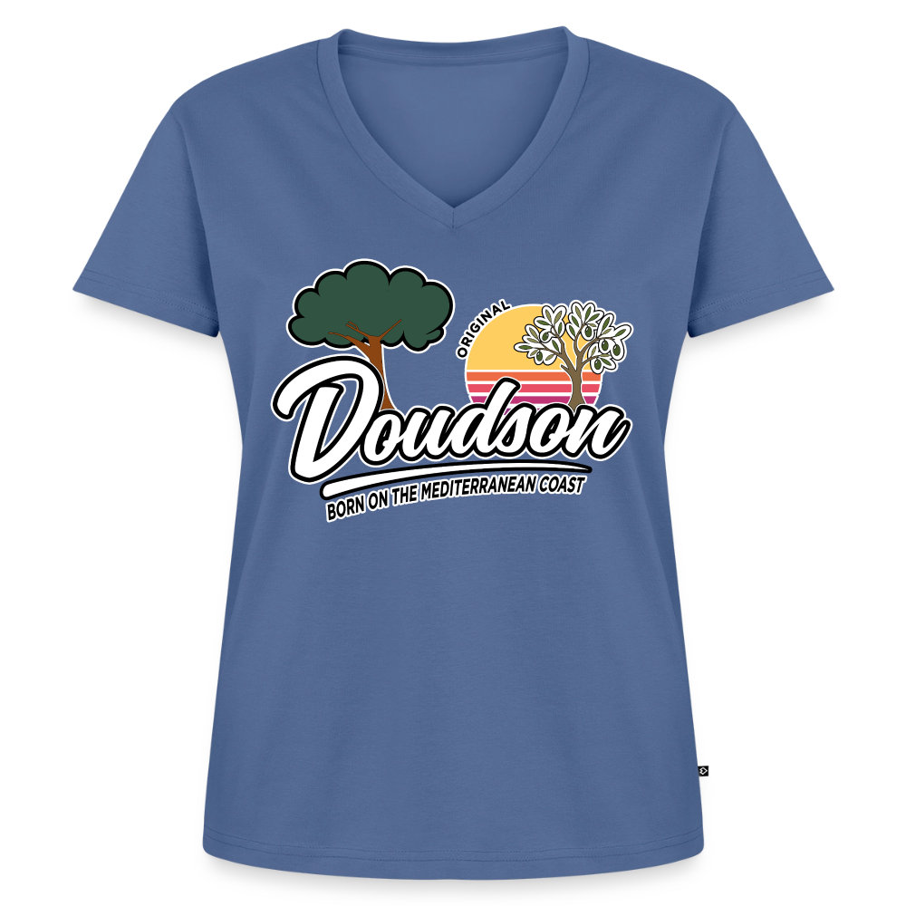 Original - T-shirt encolure en V Premium bio Femme - bleu pigeon