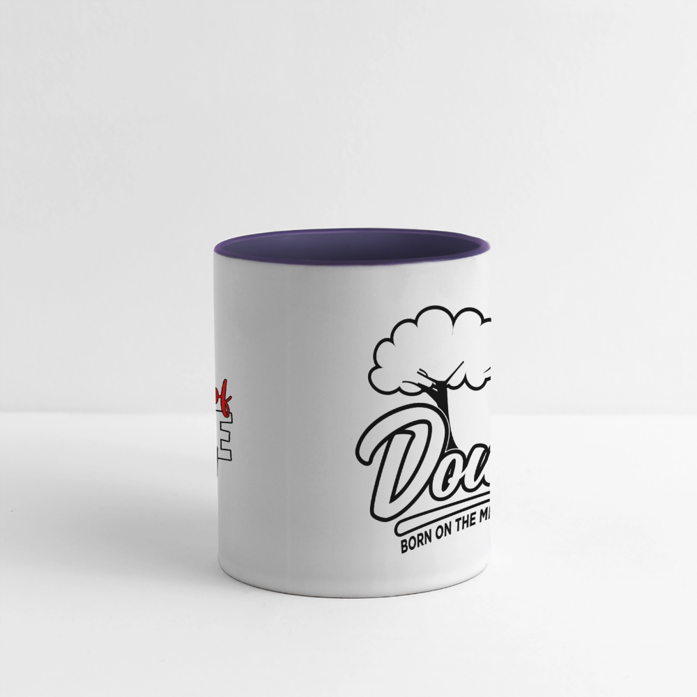 Mug panoramique contrasté et blanc - Gaucher - blanc/bleu cobalt