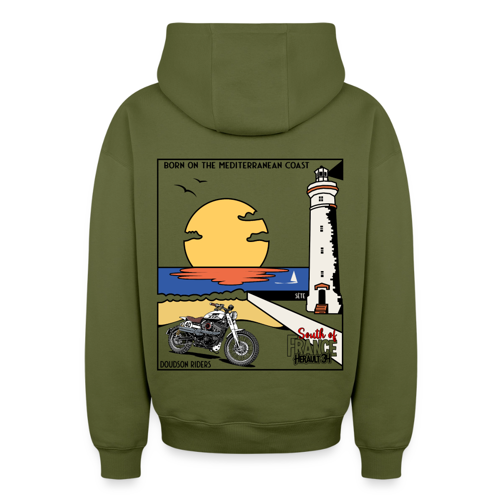 Riders - Sète - à capuche unisexe zippé oversize épais - kaki
