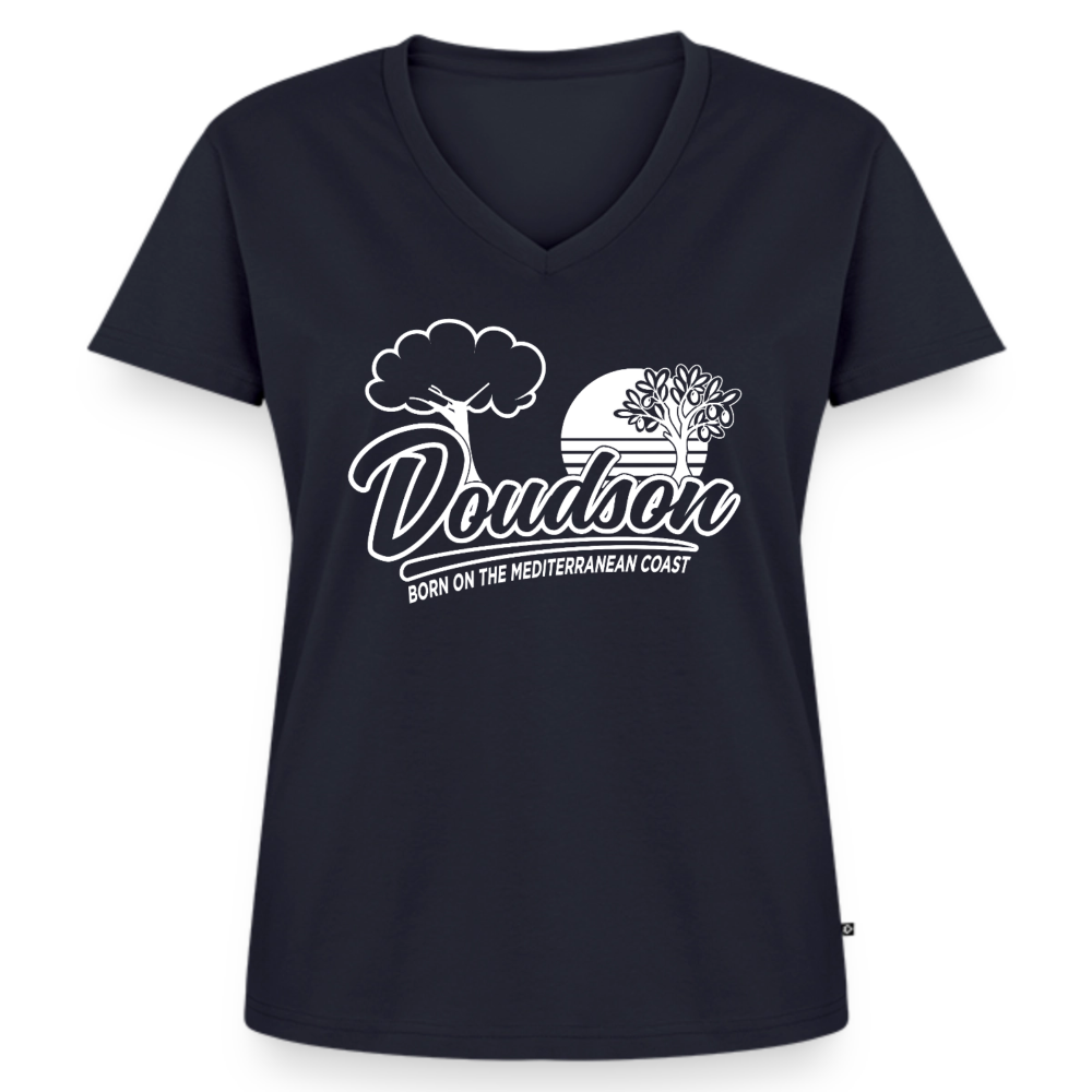 T-shirt moto femme Sport Glide col V – DOUDSON Factory Racing - bleu marine