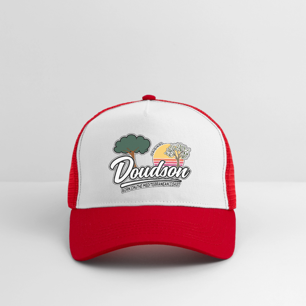 Casquette style Trucker - blanc/rouge
