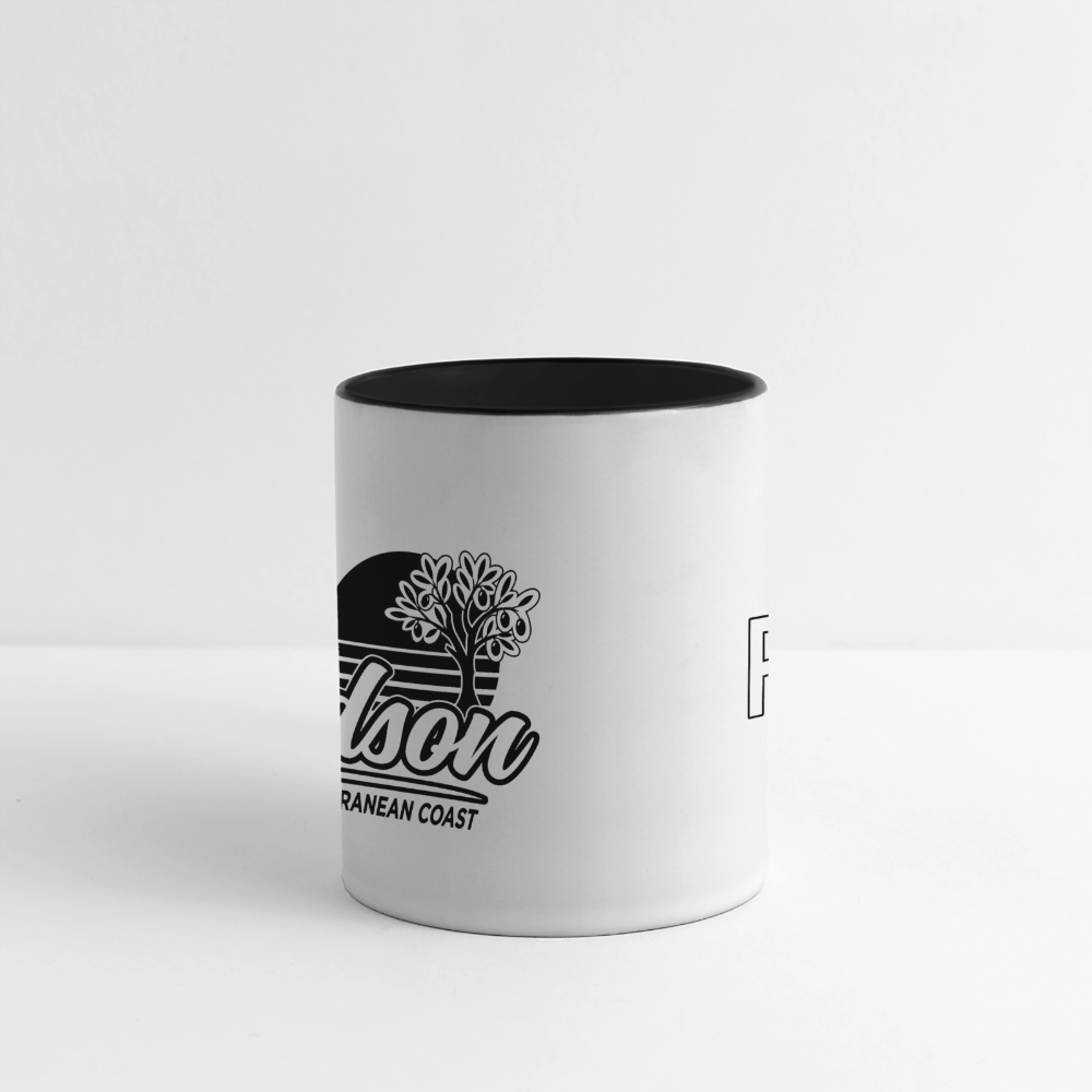 Mug panoramique contrasté et blanc - Droitier - blanc/noir