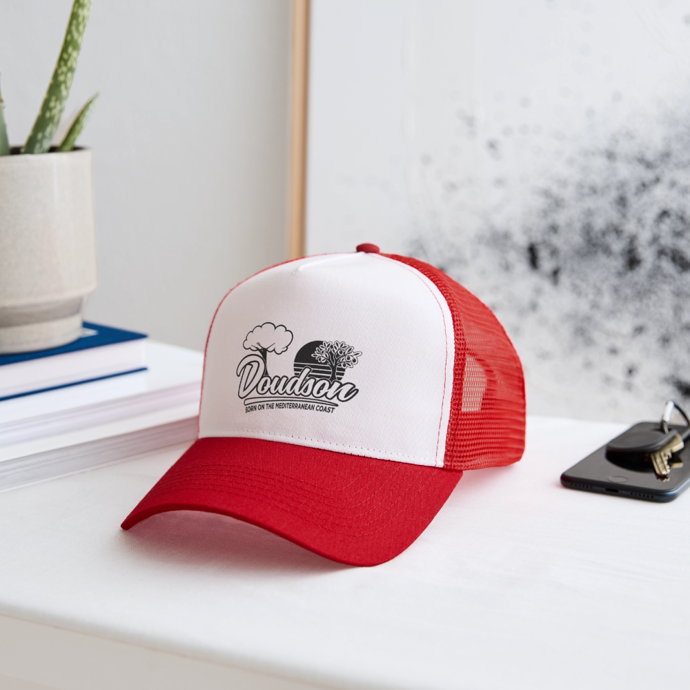 Casquette Trucker blanc et rouge DOUDSON Classic
