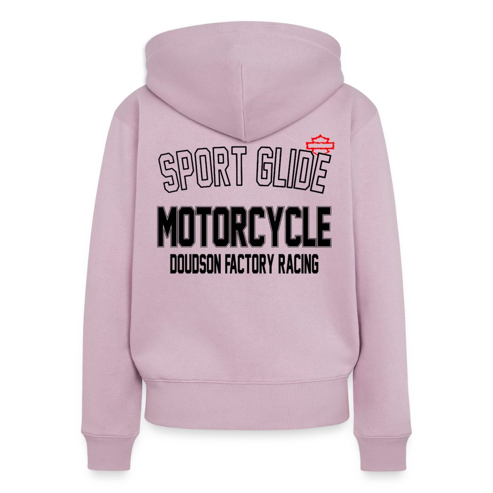 Veste à capuche zippée femme moto Sport Glide – DOUDSON Factory Racing - rose poudré