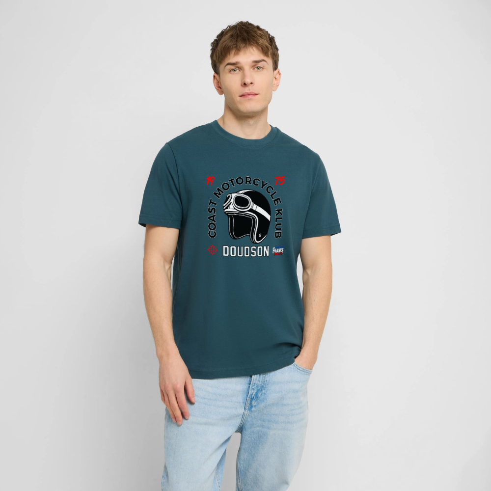 T-shirt moto Coast Motorcycle Klub – DOUDSON - bleu pétrole foncé