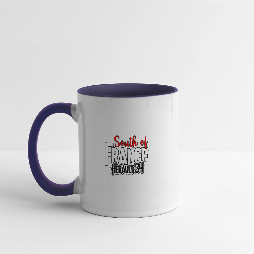 Mug panoramique contrasté et blanc - Gaucher - blanc/bleu cobalt