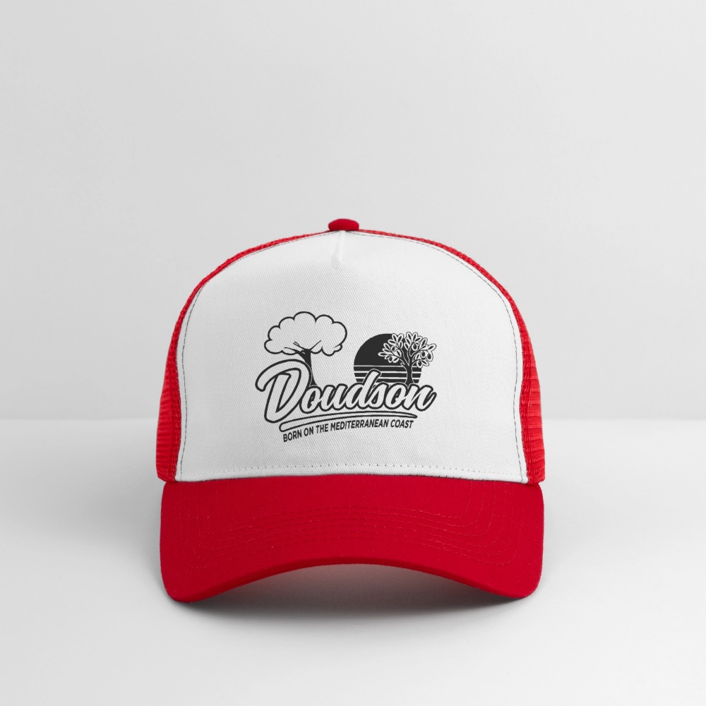 Casquette style Trucker - blanc/rouge