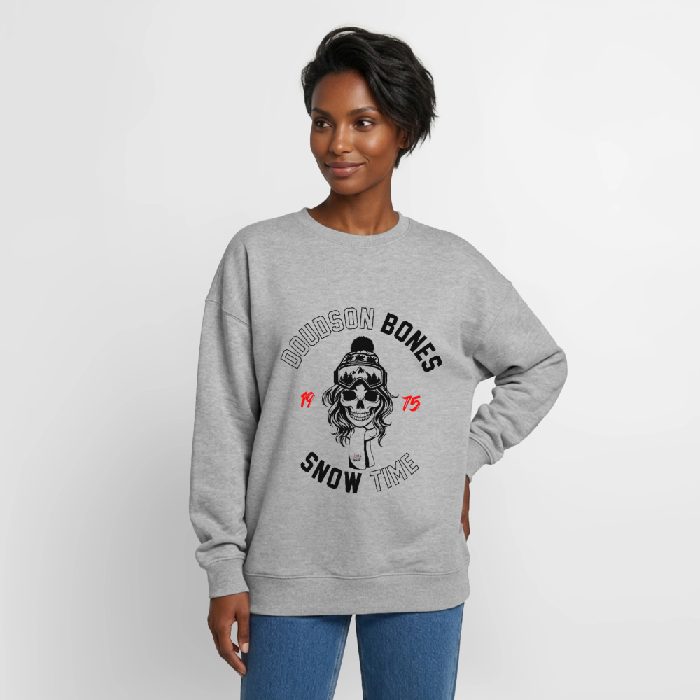 BONES - SNOW - Sweat unisexe oversize épais SPREAD - gris chiné