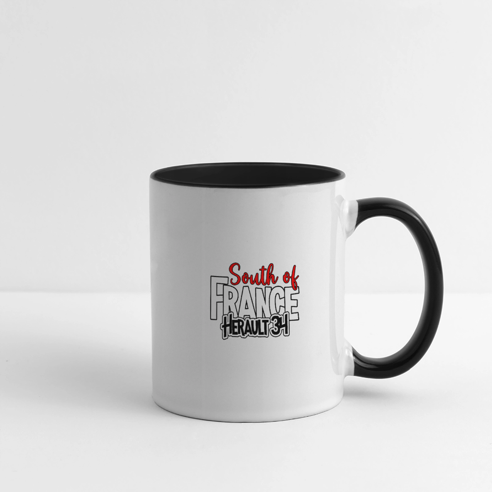 Mug panoramique contrasté et blanc - Droitier - blanc/noir